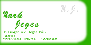 mark jeges business card